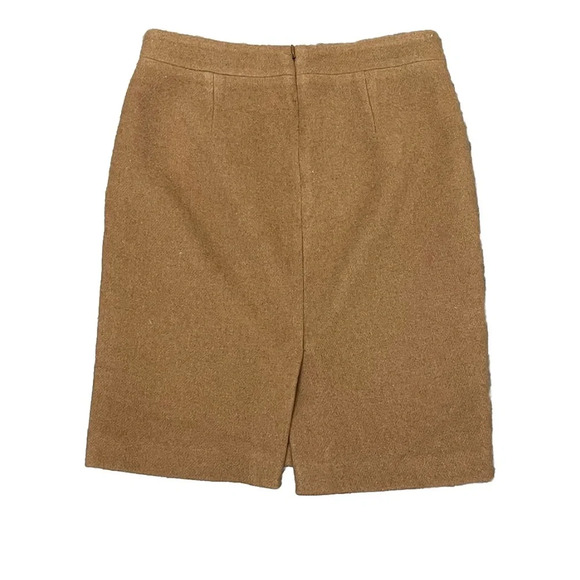 j crew mercantile Tan Wool Pencil Skirt Womens 2 Norm Preppy Capsule Academia - Picture 2 of 10